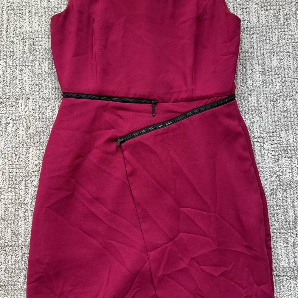 Elegant Burgundy Women's Dress